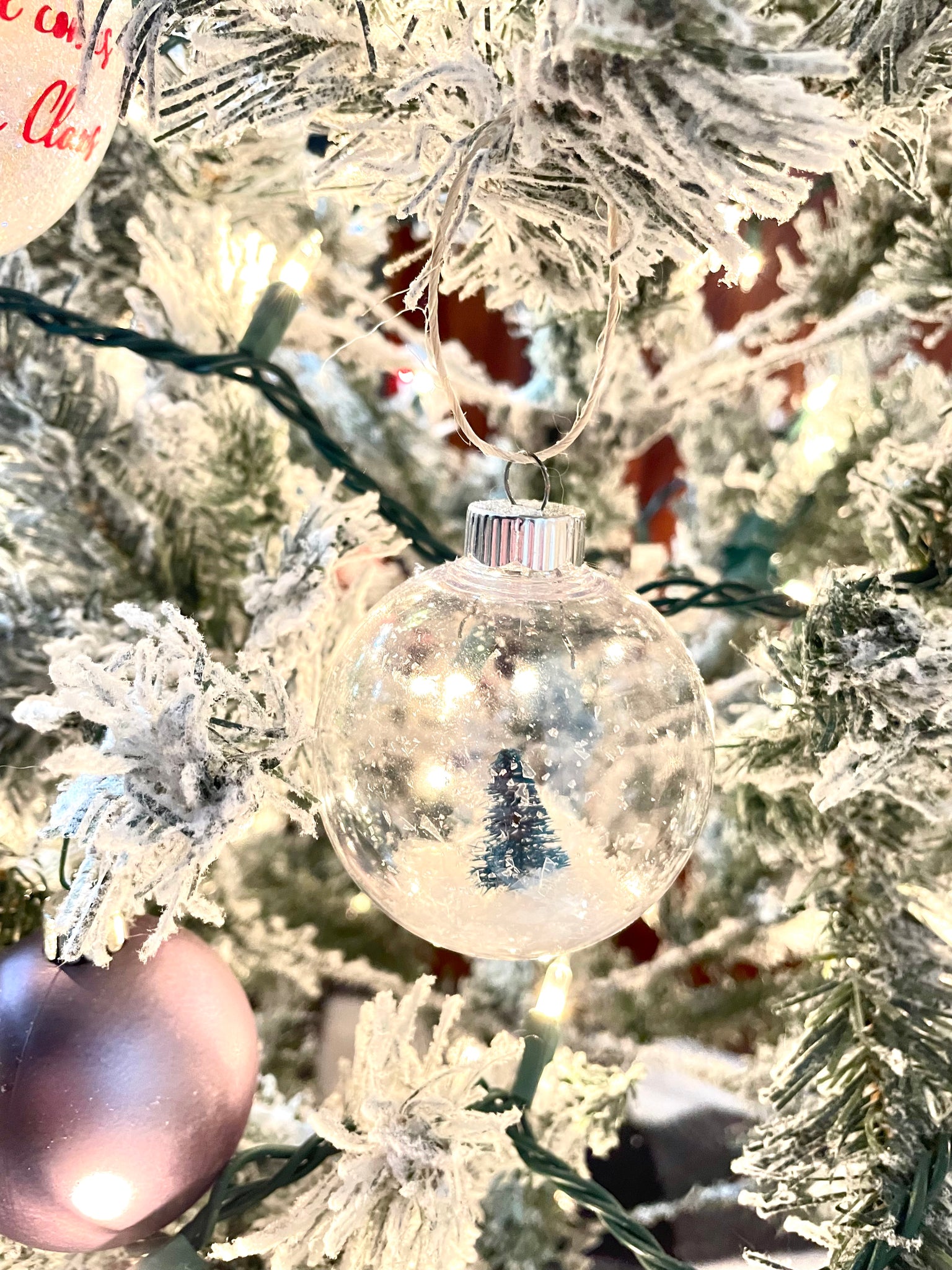 Snow globe tree ornaments