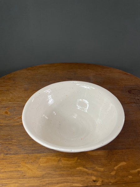 Speckled White Bowl With Rim