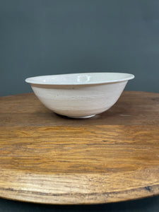 Speckled White Bowl With Rim