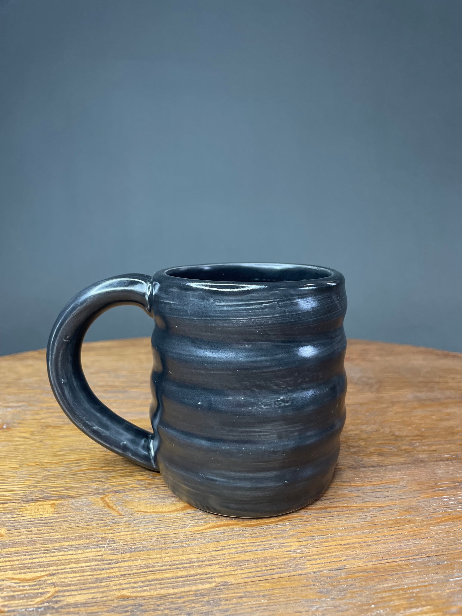 Satin Black Wavy Mug