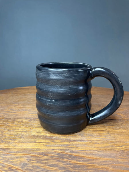 Satin Black Wavy Mug